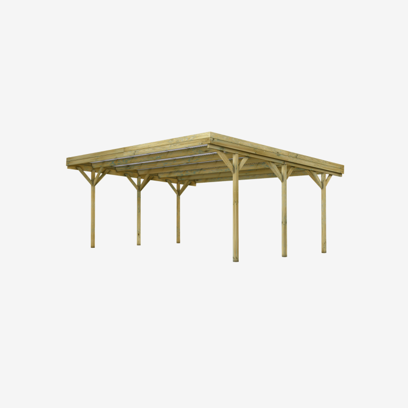 Carport double Jean, vue de 3/4