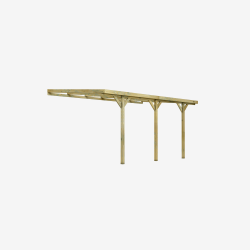 Carport ou Pergola adossable Henri vue 3/4