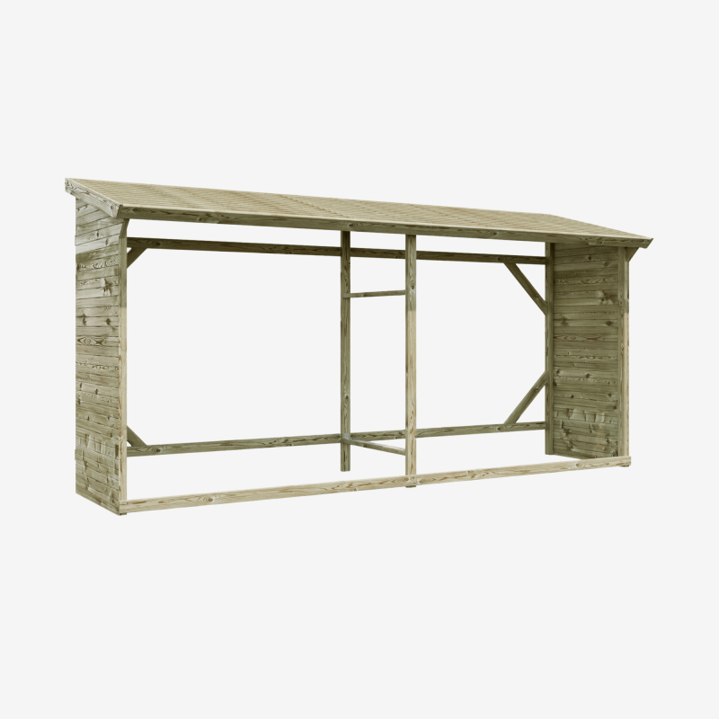 Abri bûches MEMPHIS XXL - 203 x 114 x 410 cm