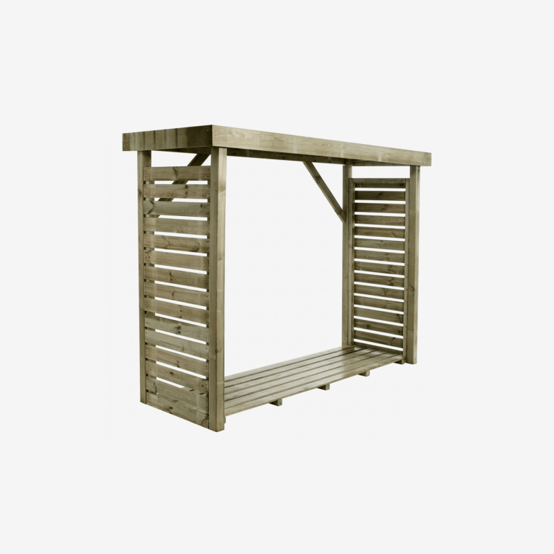 Abri-bûches DALLAS XL 183 x 89,5 x 238,5 cm en bois traité, vue de 3/4