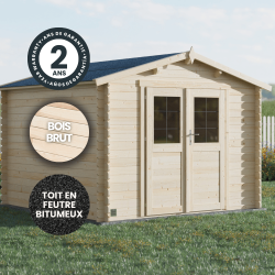 Abri de jardin en bois avec toiture en feutre bitumé