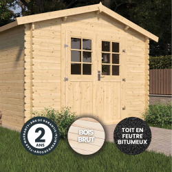 Abri de jardin en bois avec toiture en feutre bitumé