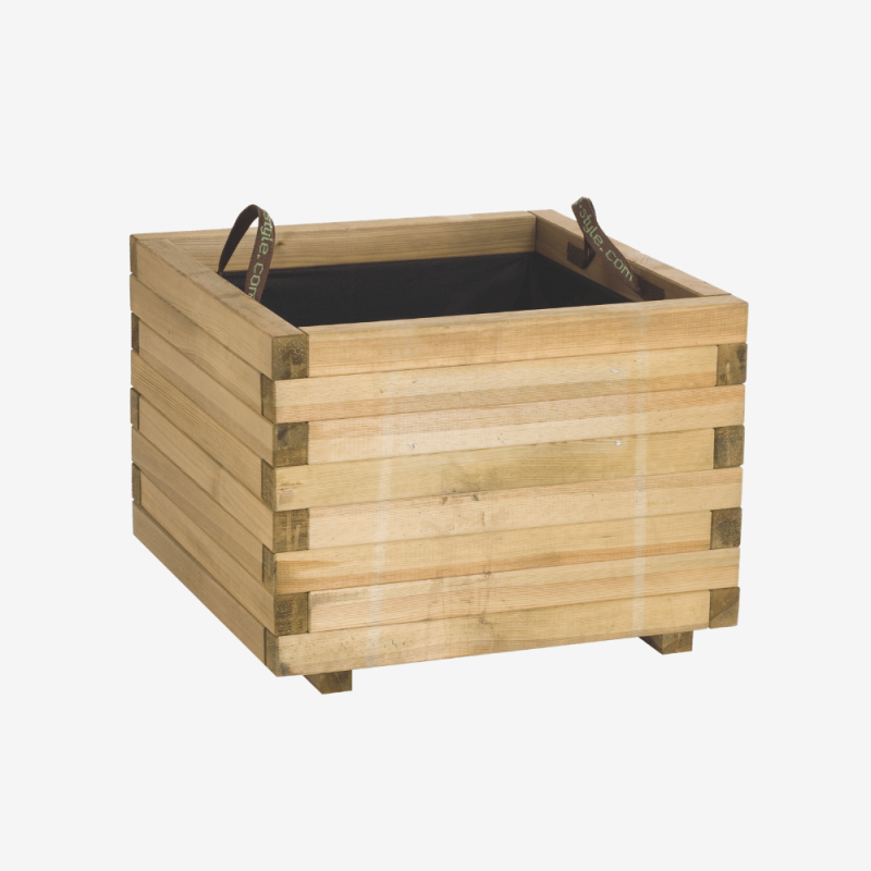 Bac à fleurs carré Baroque, packshot vue de 3/4