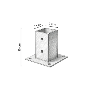 dimensions support à visser 7x7